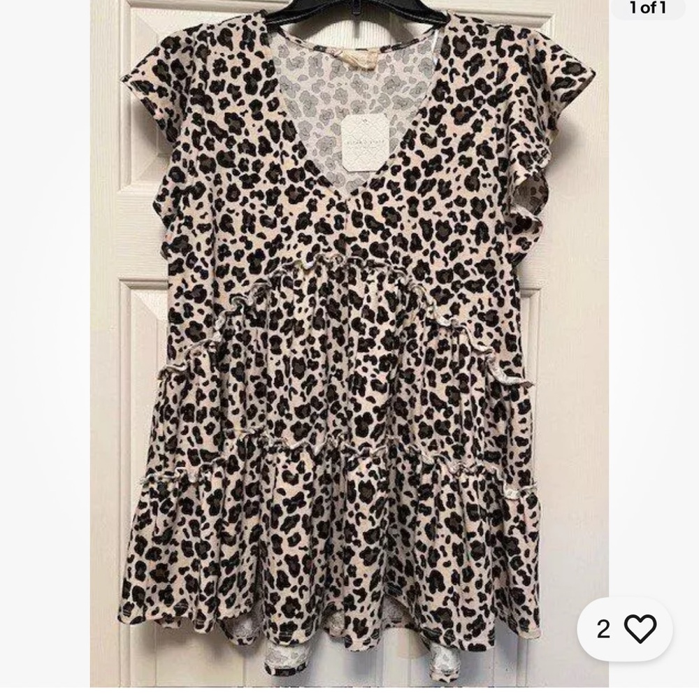 Altar’d State Leopard Print Babydoll Top